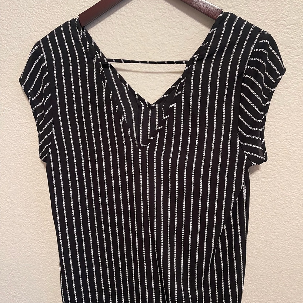 Black And White Striped Top